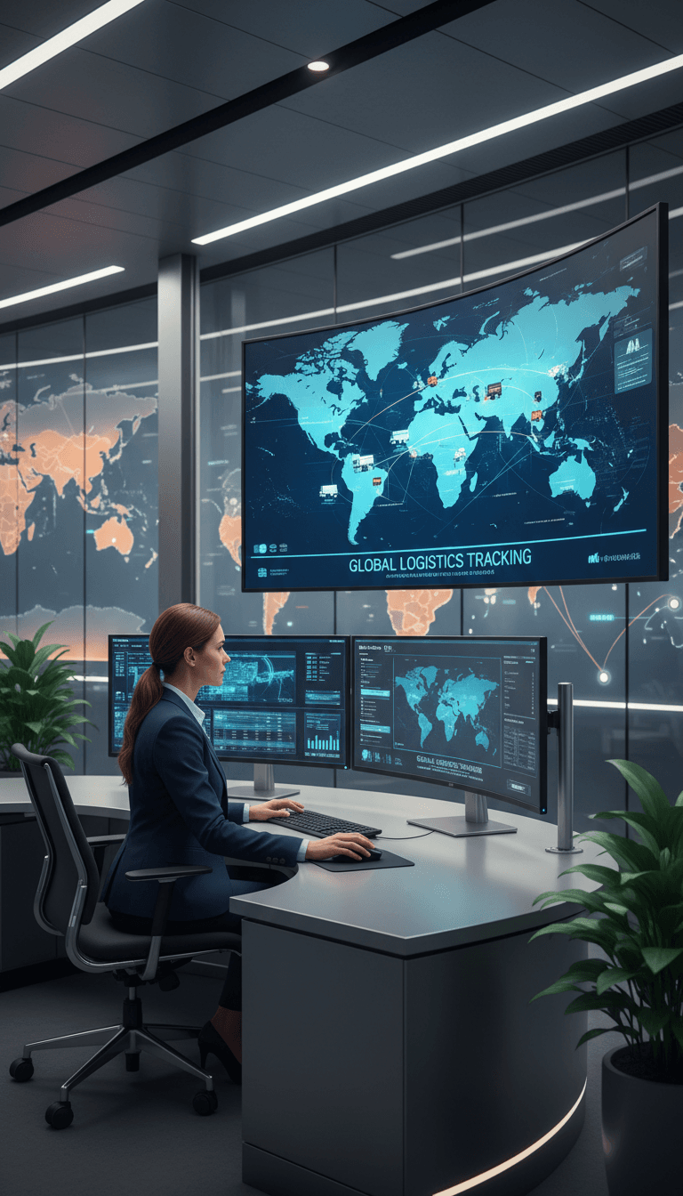 Dispatcher monitoring freight tracking screen